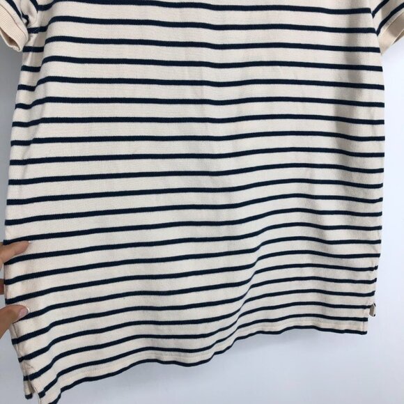 J.Crew Men's Black & off white (cream) Deck-striped polo size L - Picture 14 of 16